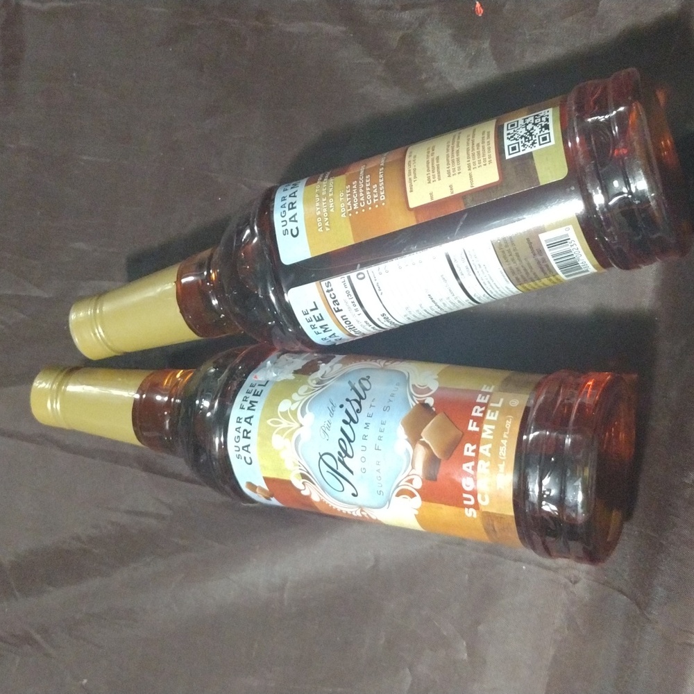 Previsto Sugar Free Caramel Syrups  Water Or Coffee Sugar Free 25.4 fl oz